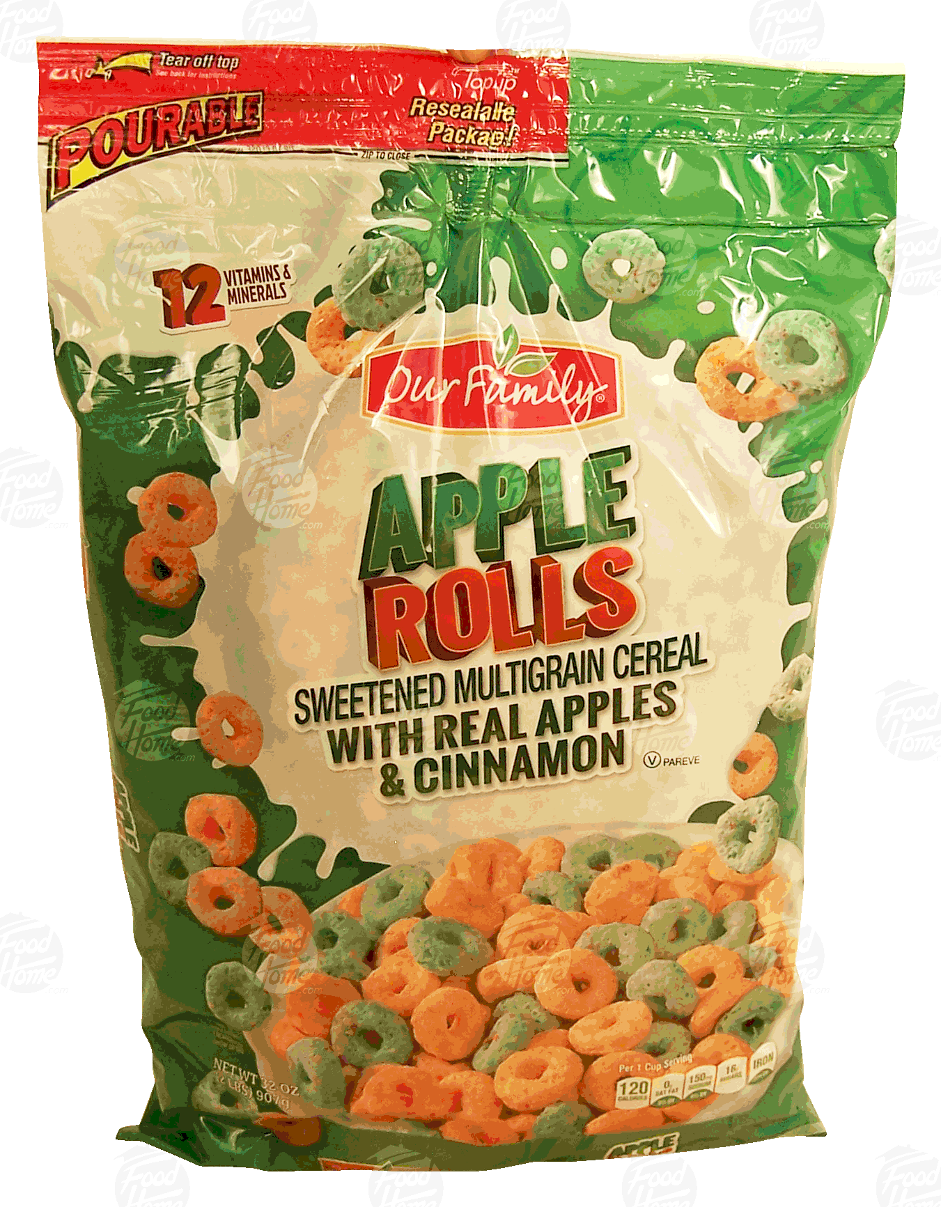 Our Family Apple Rolls sweetened multigrain cereal with real apples & cinnamon Full-Size Picture